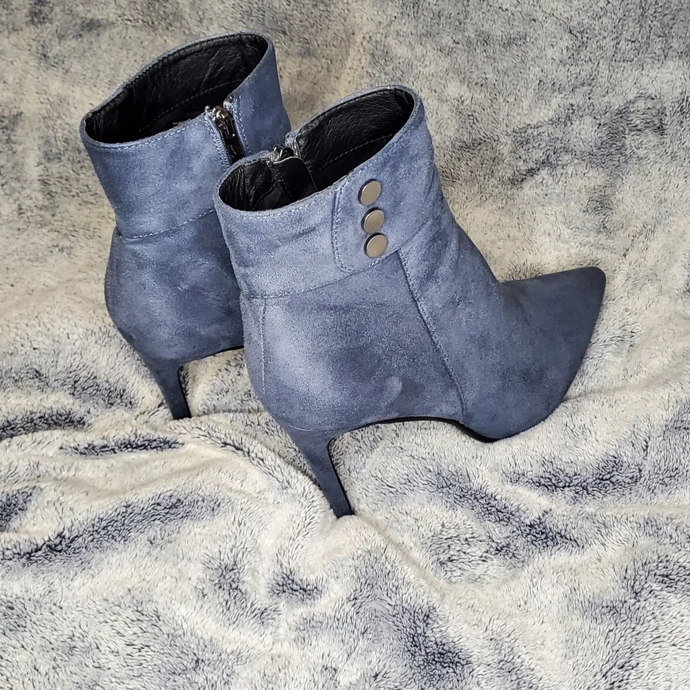 light blue suede feel booties - Picture 5 of 6